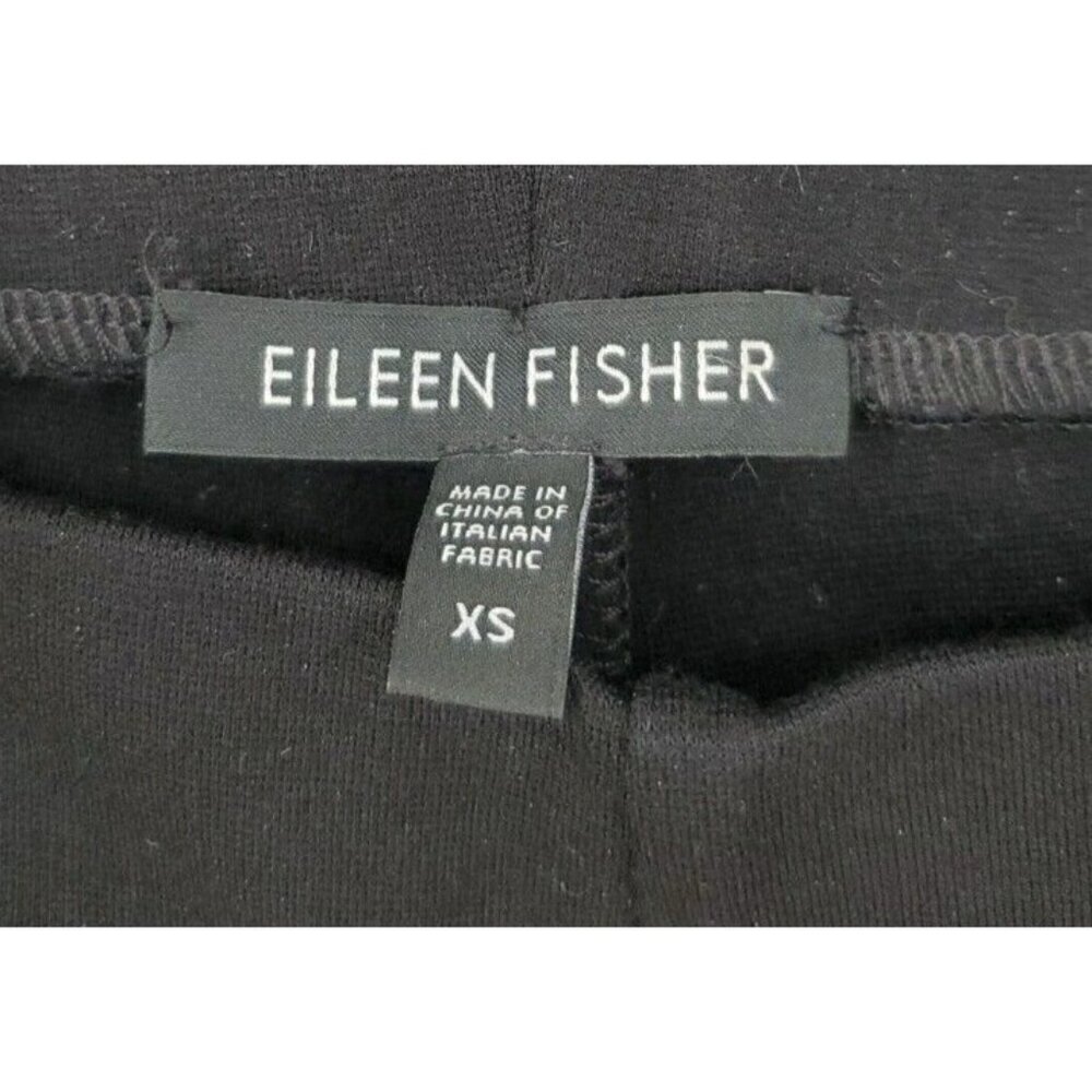 Eileen Fisher Womens Pants Size XS Pull On Black Stretch Knit Straight Leg Slack - Picture 4 of 9